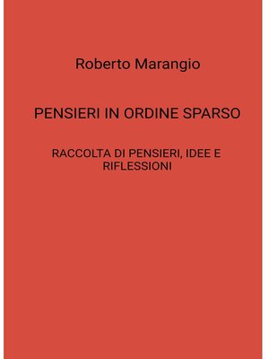 cover image of PENSIERI IN ORDINE SPARSO